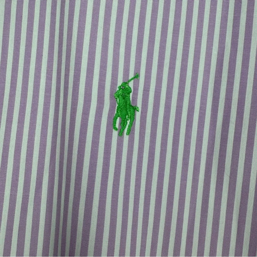 Polo Ralph Lauren Classic Fit Purple & White Stripe Buttondown‎ Shirt Mens Sz M